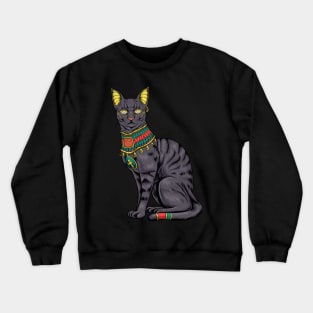 With ankh and hieroglyphics - Egyptian cat Crewneck Sweatshirt